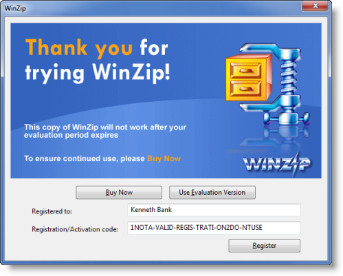 WinZip Registration Code